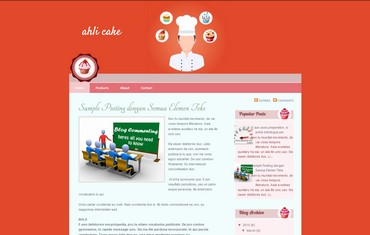 This blogspot template is suit for blogger who has blog about cake, bakery, bread