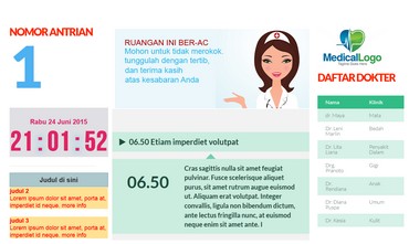 aplikasi Antrian dan display informasi di ruang tunggu layanan publik