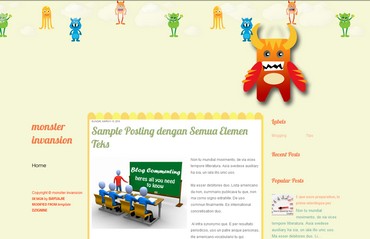 free blogspot template about monster, toon