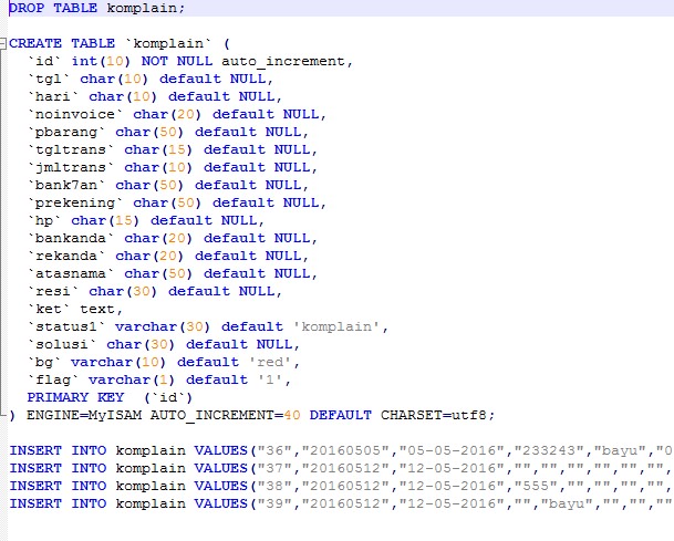 query mysql