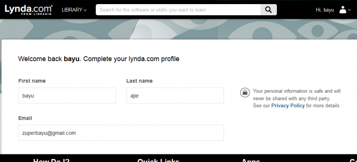 jasa registrasi account premum lynda.com