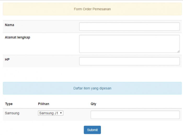 contoh form php dengan invoice